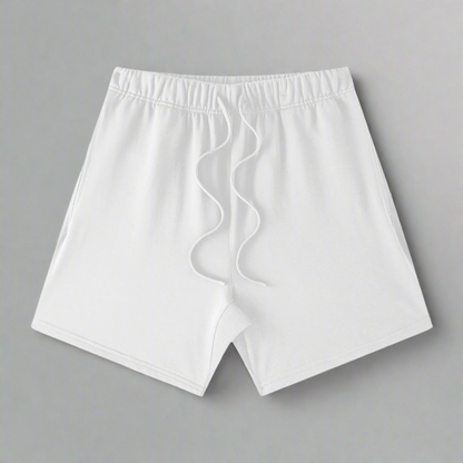 White 100% Cotton Streetwear Shorts