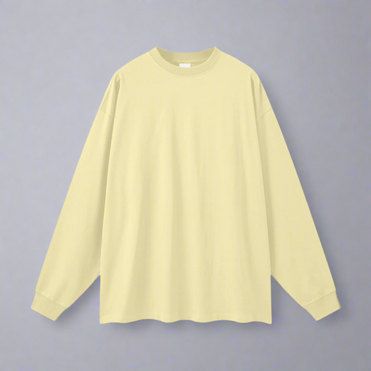 Yellow Long Sleeve Tee - 100% Pure Cotton