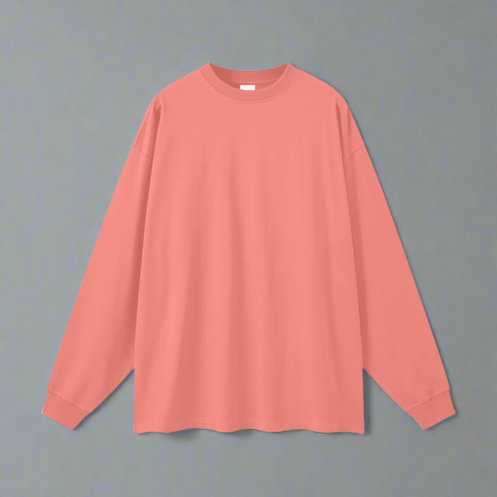 Red Long Sleeve Tee - 100% Pure Cotton