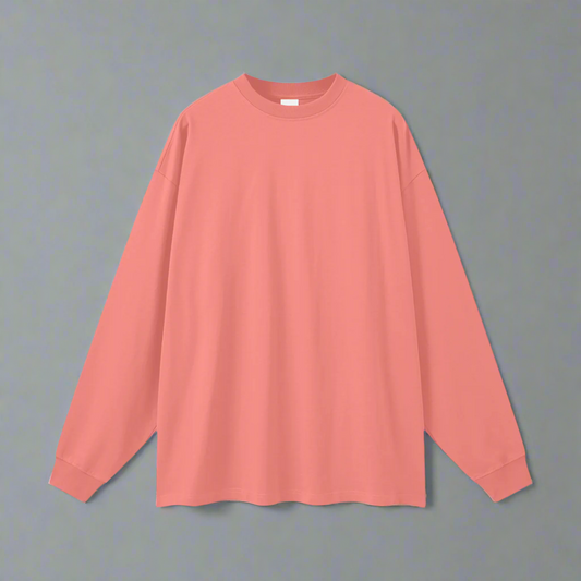 Red Long Sleeve Tee - 100% Pure Cotton