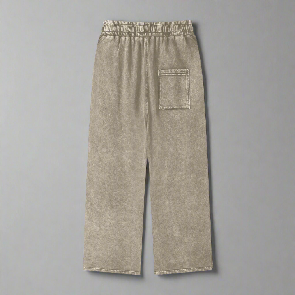 Stone Gray Washed Pants - 100% Pure Cotton