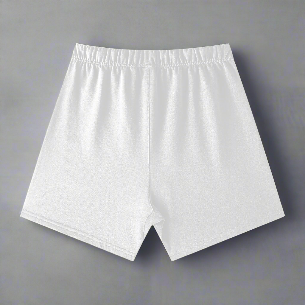 White 100% Cotton Streetwear Shorts