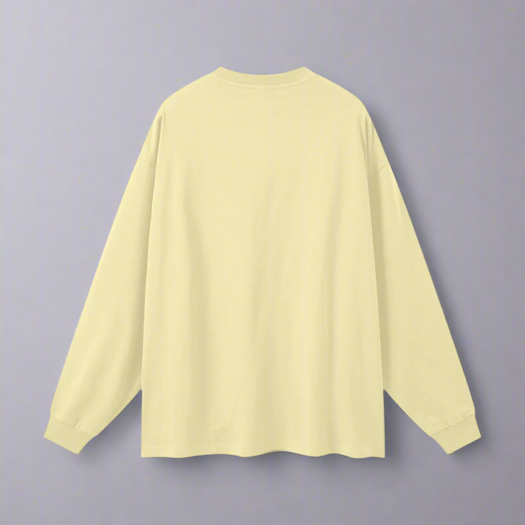 Yellow Long Sleeve Tee - 100% Pure Cotton