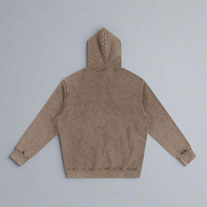 Stone Gray Heavyweight Pure Cotton Washed Hoodie