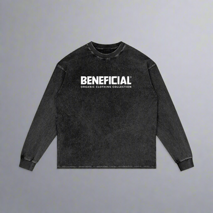 Beneficial Black Washed Oversize Long Sleeve T-Shirt