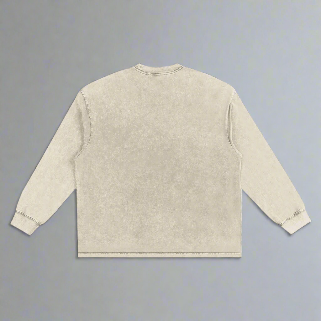 Apricot Washed Oversize Long Sleeve T-Shirt - 100% Pure Cotton