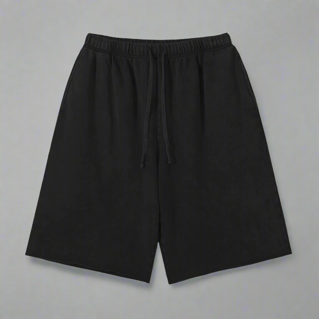 Black Vintage Washed Shorts - 100% Pure Cotton